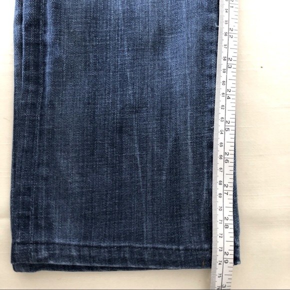 7 For All Mankind Denim Low Rise Medium Wash Straight Leg Jeans Size 25 - Picture 14 of 16